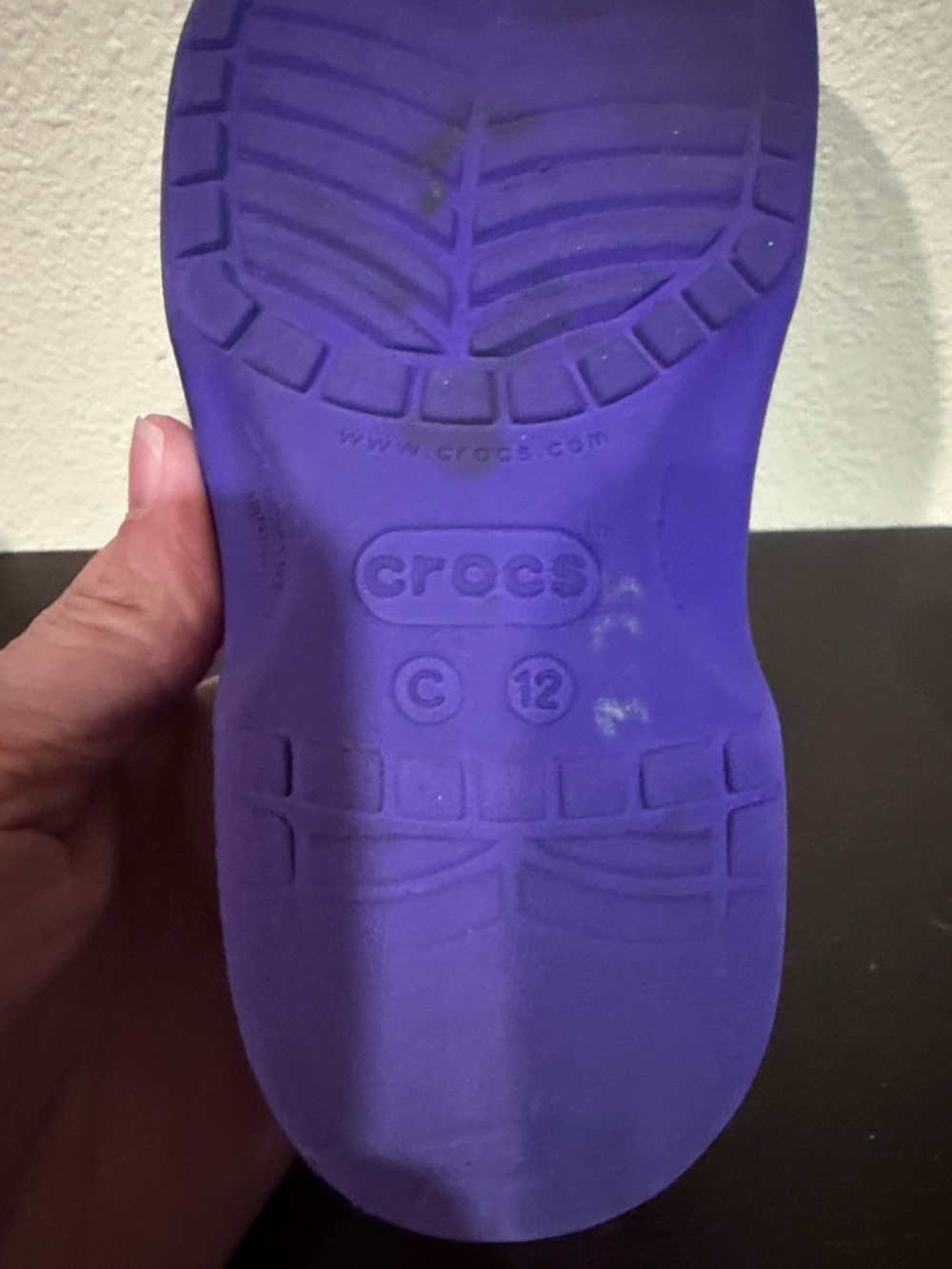 CROCS Kids Size 12 Purple Clog Sandals with Back Strap - Picture 5 of 6